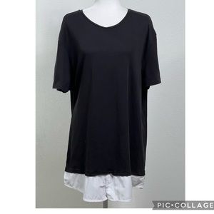 River Island Size XXL  Long Top  Tunic Short  Sleeve Button Shirts Women’s